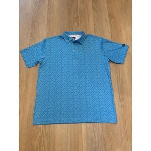 Men's Waggle Blue Dude Print Polo Size XL